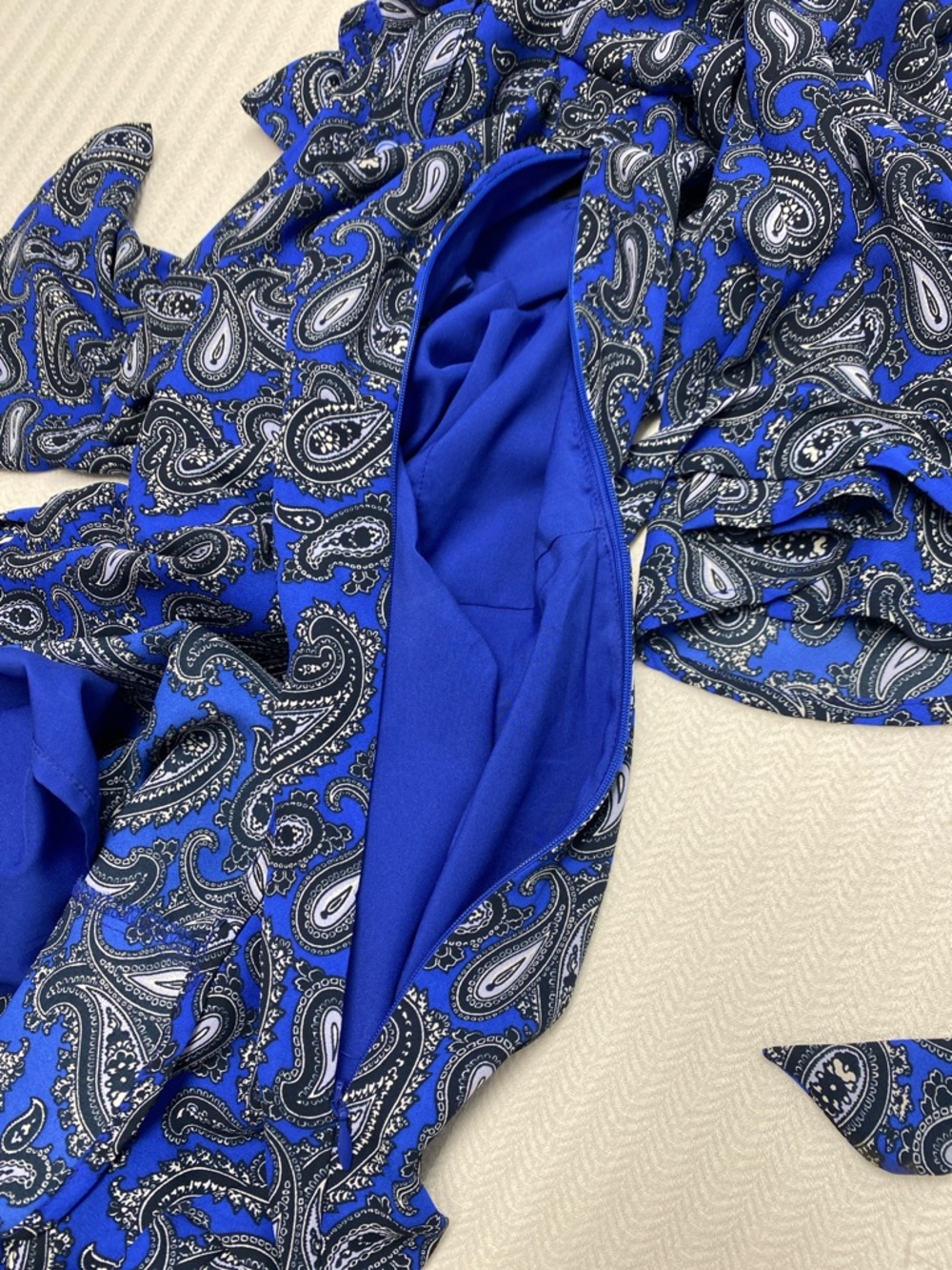 Banana Republic Dress Paisley Long-Sleeve Shirt Dress Office Classic Size 10 - Picture 12 of 13